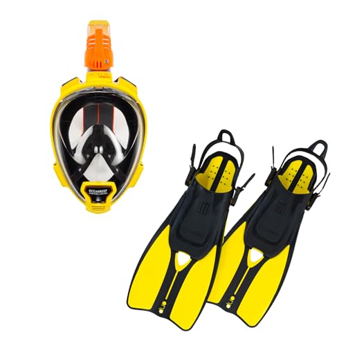 OCEAN REEF - Aria QR Full Face Snorkeling Mask & Duo II Travel Fins