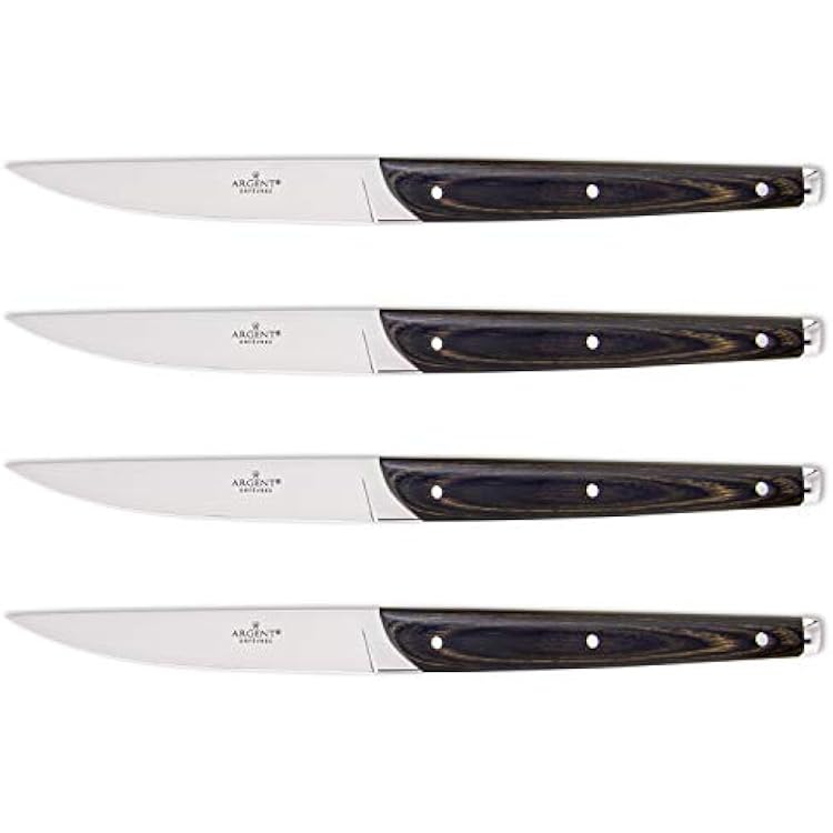 Hampton Forge Epigram Clevedon Pakkawood Cutlery Set, 4 Pieces, BrownSIlver