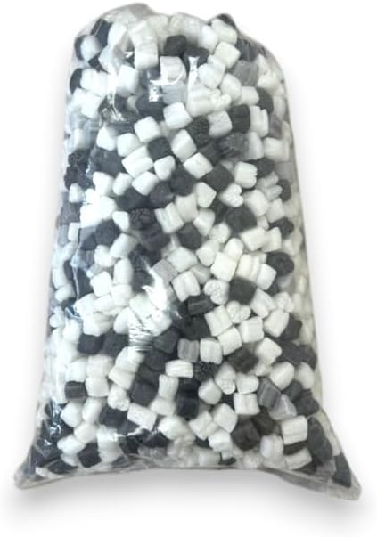 FunPak Plant Based Biodegradable Packing Peanuts 1.5 cu ft Bag Compostable (Black and White Hearts)