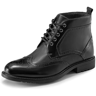 Arkbird Mens Dress Boots, Genuine Leather Classic Casual Ankel Boots with Side Zipper