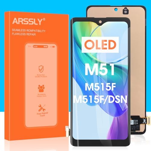 OLED Screen Replacement for Samsung Galaxy M51 SM-M515F, for Samsung M51 SM-M515F LCD Display Touch Digitizer Full Assembly with Repair ToolsSmall Size