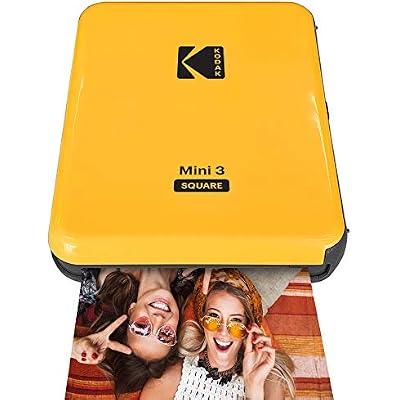 Kodak All-New Mini 3 Square Instagram Size Bluetooth Portable Photo Printer with 4PASS Technology - Yellow