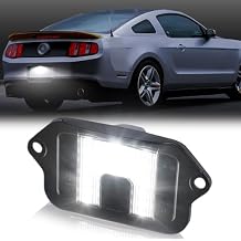 D-Lumina LED License Plate Light Tag Lamp Assembly for 2005-2009 Fo-rd Mustang Accessories, Powered by 18-SMD 6000K White Tag Lights, Pack of 1