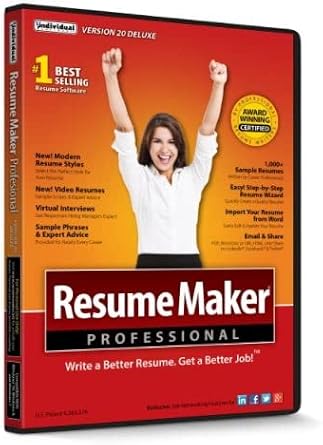 ResumeMaker Professional Deluxe 20 - Software to Create Professional Resumes Includes Sample Resumes Written by Certified Resume Writers, Career Advice, Job Searches & Interview Questions - CD - PC
