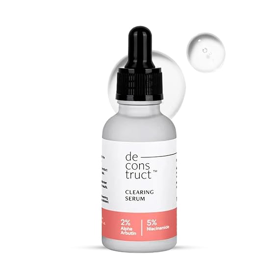 Deconstruct Niacinamide Clearing Serum | Multi-Benefit Serum for Pigmentation, Acne Marks, Dark Spots & Tanning | Tested for Oily & Sensitive Skin | 5% Niacinamide + 2% Alpha Arbutin | 30ml