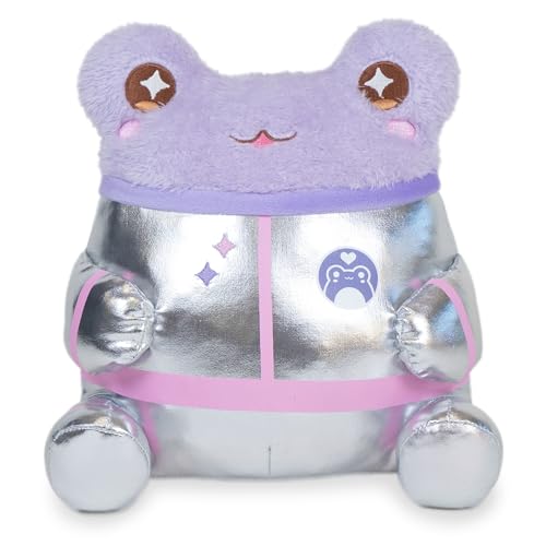 Cuddle Barn PlushGoals - Astronaut Wawa Purple Kawaii Cute Soft Frog Plush Toy, 9 inches