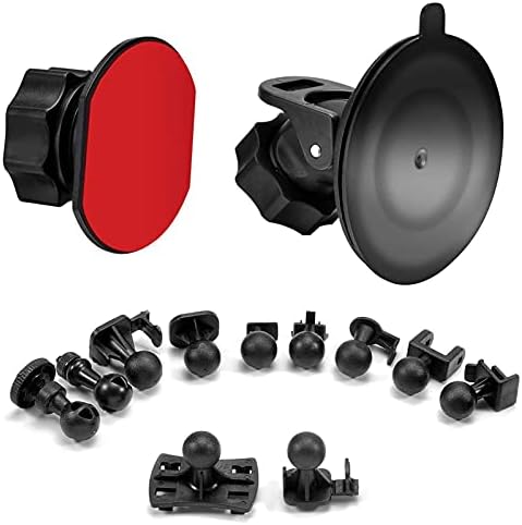 Dash Cam Suction Cup Mount and Glue Adhesive Mount Compatible with Dash Camera/DVR Video, Come with 10+ Different Joints Suitable for Crosstour, YI 2.7", Rexing V1P, UGSHD, APEMAN and Other Dash Cam