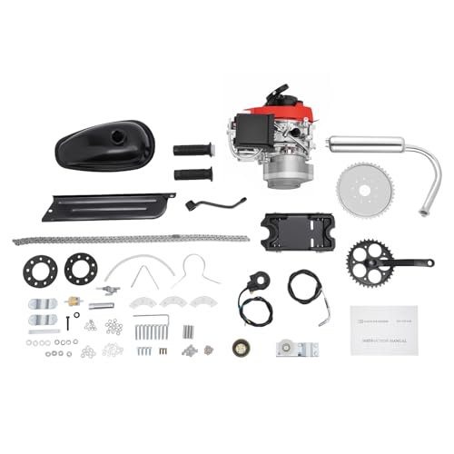 53cc 4-Stroke Bicycle Engine Kit, 53cc Bike Engine Kit Gas Petrol Motorized Bicycle Kit Bike Motor Kit Fits 28 V-Frame Bikes and 26 ATV Bikes US Stock