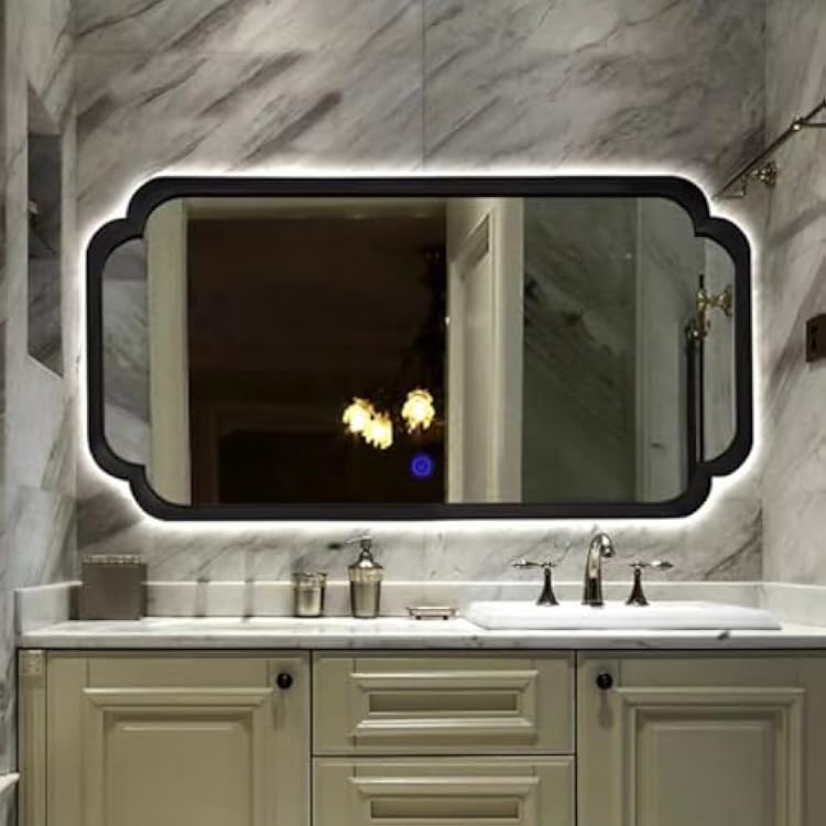 Black Bathroom Mirror Nanyang Style Villa Decorative Mirror C-160  90