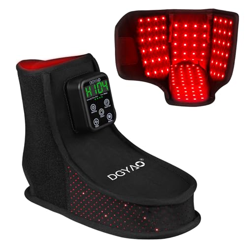 6000mAh Cordless Red Light Therapy Boot Slipper for Feet & Ankles - 6 Modes Dual 660nm850nm LED, Pulse Technology, USB-C Fast Charge, Adjustable Wrap for Muscle Recovery & Relaxation