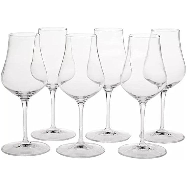 Luigi Bormioli Vinoteque Snifter Glasses Set of 6 5.75 oz Aroma-Enhancing Glassware for Cognac, Armagnac, Calvados & Aged Spirits Stem Drinkware for Tasting Sessions Clear Lead-Free Glass