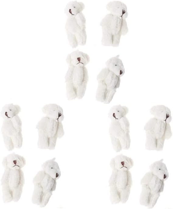 12 Adet 6 cm Peluş Küçük Eklem Oyuncak Ayı Toplu Doldurulmuş Hayvan Oyuncakları Düğün Hediye Kutusu Bebek Oyuncak Doğum Günü Pastası Düğün Süslemeleri Parti Şekeri Malzemeleri Çanta Kendin
