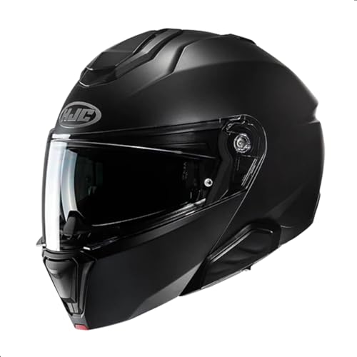 HJC i91 Solid Modular Motorcycle Helmet with HJ-33 Pinlock Shield, DOT Approved Semi Flat Black, Small