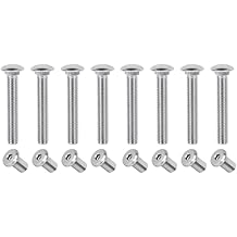 8 Pcs Trailer Hasp Bolt Kit for Trailer Cam Action Hasp, Trailer Hasp Bolt Kit, 2 in Stainless Steel Trailer Hasp Bolt for Cam Bar Lock