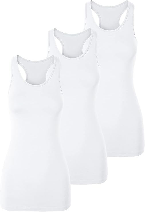 TAIPOVE Long Tank Tops for Women Cotton Layering Racerback Extra Long Camisole Activewear 3packs