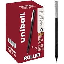 uniball Roller Rollerball Pens, Micro Point (0.5mm), Black, 72 Pack