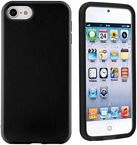 Compatible iPod Touch 5/6/7 Case, Glossy Black TPU Soft Slim Cover Skin