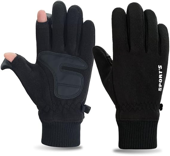 Cycling Gloves, Outdoor Sports Warm Gloves, Touch Screen Phone Friendly (Women Black)