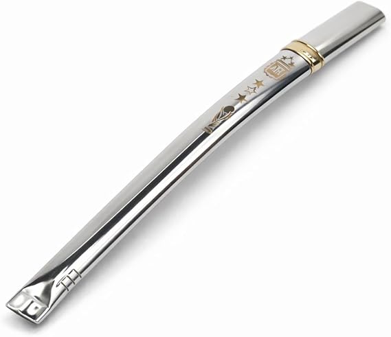Stainless Steel Yerba Mate/tea Bombilla (Straw) Made In Argentina, with bronze heat difusor. Argentina 3 Stars Model. (DelCampoBomb003)