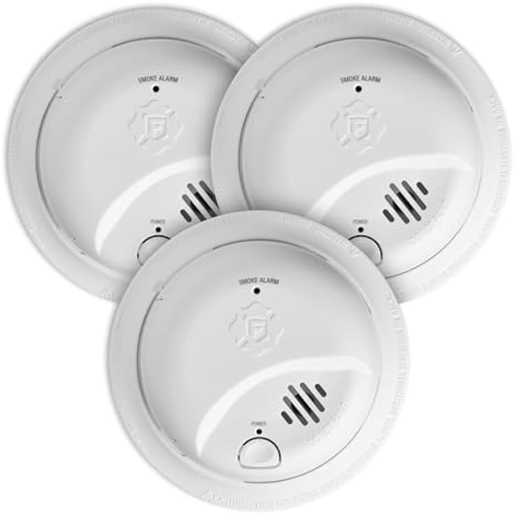 BRK First Alert SMI100, Battery-Operated Smoke Alarm, 3-Pack