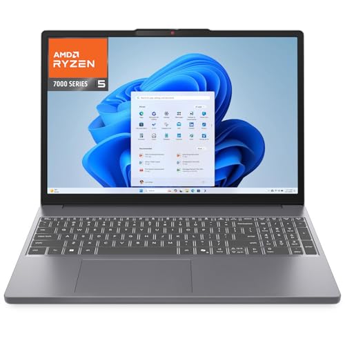 Lenovo IdeaPad 15 Laptop Computer for Business, AMD Ryzen 5 7535HS, FHD Display, 16GB DDR5 RAM, 256GB PCIe SSD, WiFi 6, Bluetooth 5.3, HDMI, Luna Grey, Windows 11 Home