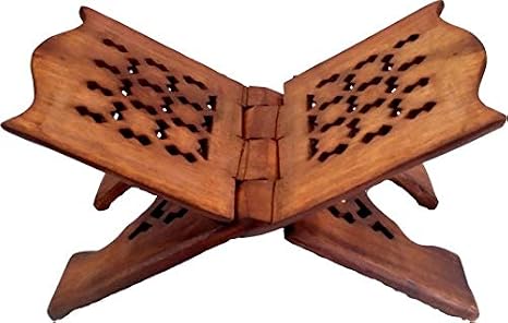 Foldable Wooden Book Stand Reading Accessories Book Stands for Reading Rehal for Quran and Holy Books Desk 17x35CM