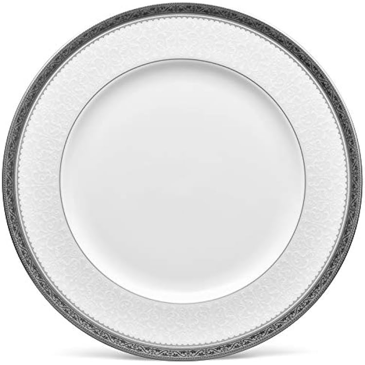 Noritake Odessa Dinner Plate, 10-12-Inch, Platinum