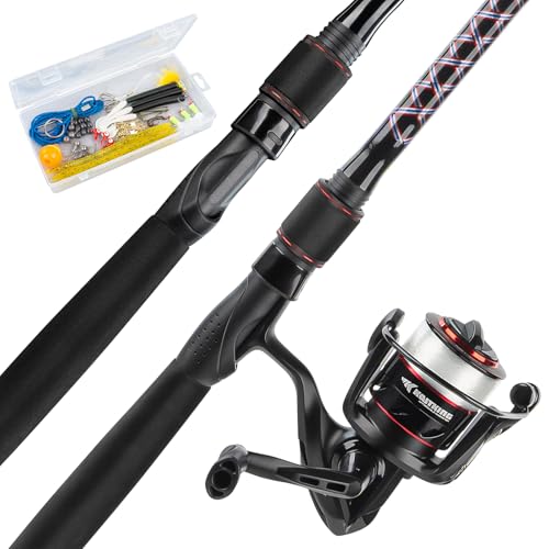 KastKing Brutus Fishing Rod and Reel Combo, Spinning & SpinCast Combo, Custom Tackle Kit, Pre-Spooled Line, Brute Tuff 2Pc Blanks, Stainless Steel Guide, EVA Handles, Custom Graphite Reel Seat