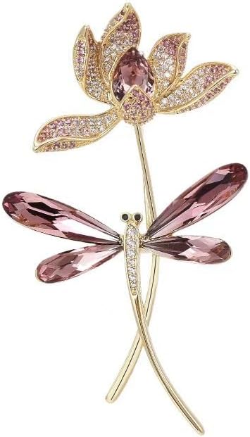 Elegant Floral Brooch Pins for Women, Sweater Shawl Silk Cardigan Lapel Pins, Cardigan Jewelry Suit Shirt Accessory with Crystal CZ Flowers Brooches Pins for Women
