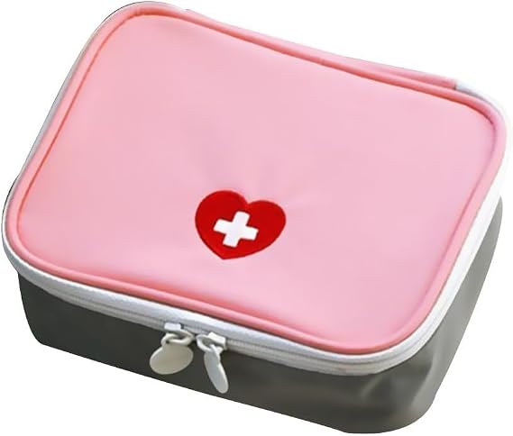 Pink Mini Outdoor First Aid Kit Bag, Travel Portable Medicine Organizer, Emergency Kit