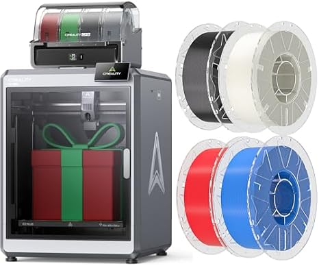Creality K2 Plus Combo 3D Printer Bundle with Hyper RFID PLA Filament Black+Grey+Blue+Red 4 Pack