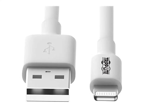 Tripp Lite Eaton M100-003-WH MFi Lightning to USB-A Cable 3 ft (0.9 m), Fast Sync & Charge for Apple iPhone iPad iPod, White, RoHS, Cloud Care Pre-Configured Bundle Eligible (50 Pack)