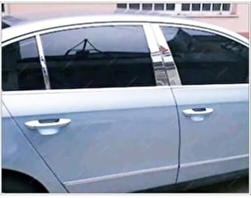 EBAL AUTO ACCESSORY B6 Chrome Glass Pole 6 Pieces Compatible with 2005-2010 P.Steel Volkswagen Passat B6