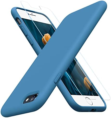 Miracase Ultra Slim Designed for iPhone SE Case 20223rd GeniPhone SE 2020 Case2nd GeniPhone 7 CaseiPhone 8 Case with Screen Protector, Multi-Color Silicone Shockproof Phone CaseCapri Blue