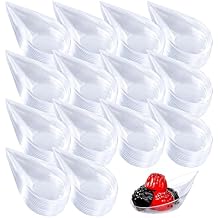200PCS 4" Tear Drop Mini Appetizer Plates Spoons, Plastic Tasting Spoons, Disposable Catering Supplies, Dessert Bowls & Dessert Containers for Parties, Events, Home & Cafe Serving