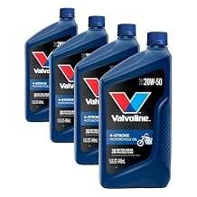 Valvoline 4-Stroke Motorcycle SAE 20W-50 Motor Oil 1 QT (Pack of 4)
