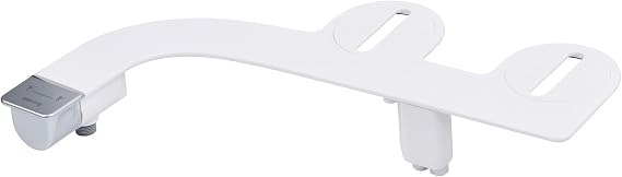 Brondell Bidet Attachment for Toilet SS-250 SimpleSpa Fresh Water Spray with Adjustable Water Pressure Side Arm Control, Slim Bidet Sprayer, Silver Knob (Dual Nozzle)