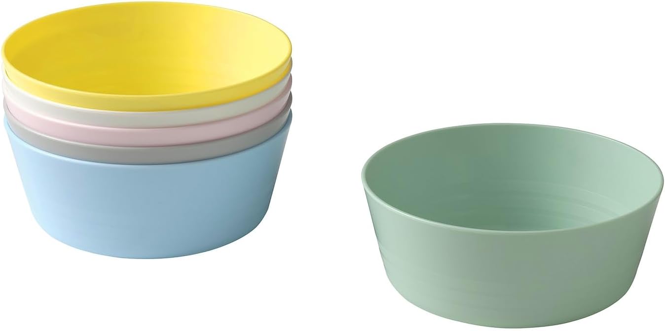 Ikea 204.613.78 Plank 6 Pack Plastic Bowl Plate Multicolor Pastel