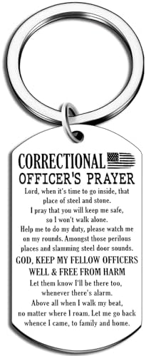 Correctional Officer Accessories Keychain For Men Corrections Officer Gifts Christian Law Enforcement Accessories Prayer Jewelry Birthday Thanksgiving Day Christmas Gift For Corrections Dad Husband