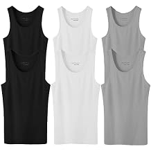 Glory Max 3-6 Pack Men 100% Cotton Ribbed Plain Tank Tops Wife Beater A-Shirts Undershirts