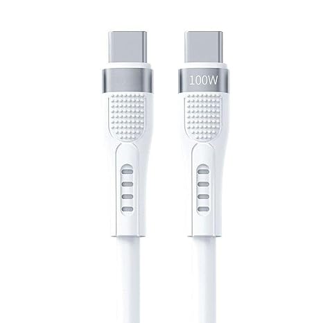PDATeknoloji 100W Type-C to Type-C Hızlı Şarj ve Data Kablosu 1.3m Beyaz AZ-B03a (100w Type-C to Type-C Beyaz)