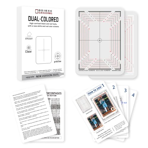 BDJBXK Card Centering Grading Tool, Sports Cards Grading Kit, Includes Two Sets of Sports Trading Cards Measuring Tools with Instructions