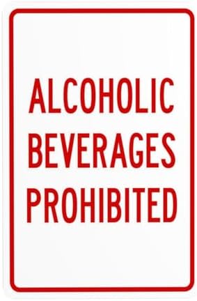 Alcoholic Beverages Prohibited Warning,Prohibition Security Metal Signs for Busines Home Outdoor Indoor Road Yard Garage Street Wall Caution Decor 8 x 12 Inch