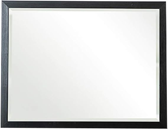 Bath+ Large Rectangular Bathroom Mirror with Solid Wood Frame (White Black)