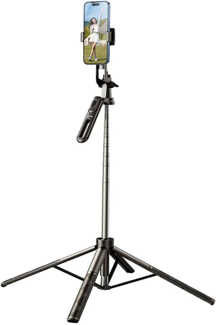 Coverzone Jopree Y26 | Bluetooth Uzaktan Kumandalı 180 cm Uzatılabilir Tripod, Yatay ve Dikey Çekim İmkanı, 360° Döner Kol, Katlanabilir Selfie Çubuğu, Fotoğraf Makinesi & Akıllı Telefon ile Uyumludur
