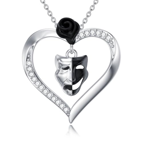 MONGAS PlatypusComedy and Tragedy MasksAngel WingGooseElephantVeterinarySunflowerChicken Necklace Sterling Silver Platypus Pendant Heart Jewelry For Women