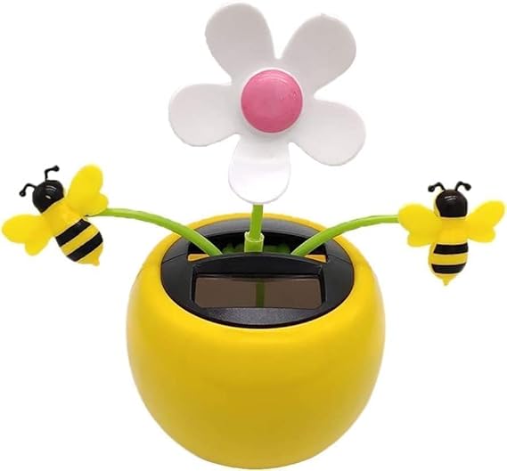 Solar Dancing Sunflower, Honey Bee, Yellow Apple Blossom, Solar-Powered Decorative Ornament, Car and Home Garden Decor, Decorations