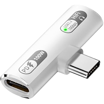 Jadebones USB C Splitter with 100W Fast Charging, Dual USB C Headphone and Charger Adapter Dongle for iPhone 1615 Series, iPad, MacBook, Galaxy S24S23 and More White
