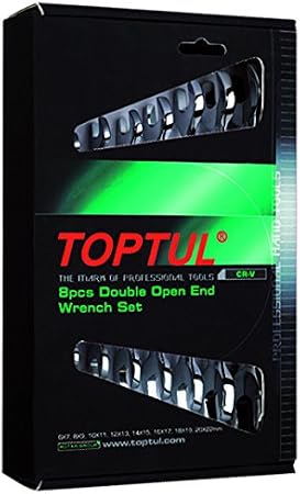 Double Open End Wrench 8pcs Set (6-19, 20, 22mm) (mirror finish)