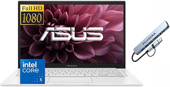 ASUS Vivobook 14" FHD Business Laptop Computer, Intel Core 5 120U (10-core) Processor, 12GB RAM 768GB Storage (256GB SSD+512GB PLUSERA Docking Set), Windows 11 Pro, AI Copilot, Vanilla Basil